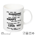 White Color with Words Printing Straight Coffee Mug